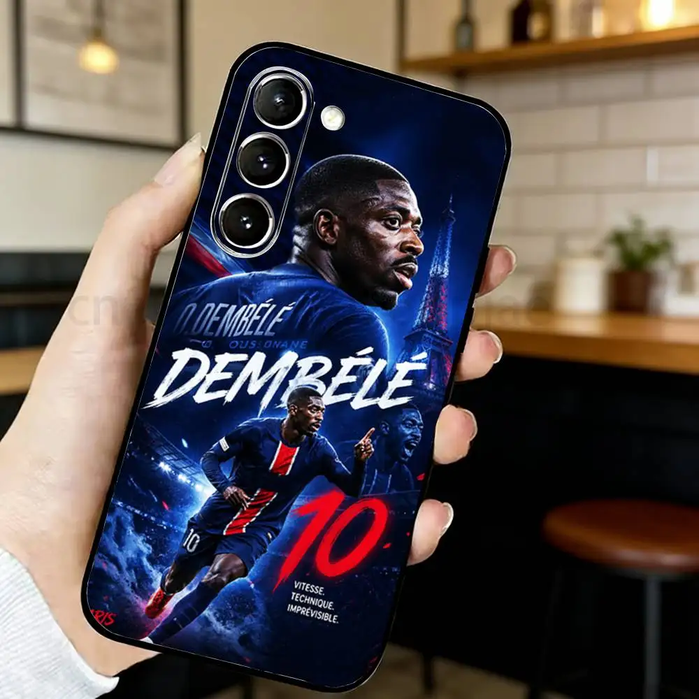 Фото Чехол для телефона Football 10 для Samsung S20,21,22,23,24,25,26 для D-Dembele-S Ultra,Plus,Lite,FE, черный мягкий чехол №2