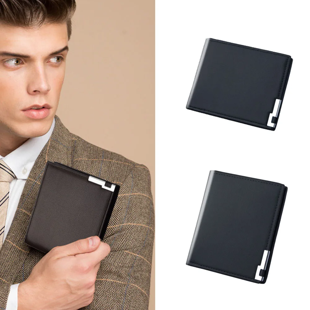

2022 Ultra-thin Short Sequined Men Wallets with Coin Bag Black Purse Men Wallet Male Small Money Dollar Slim Card Case