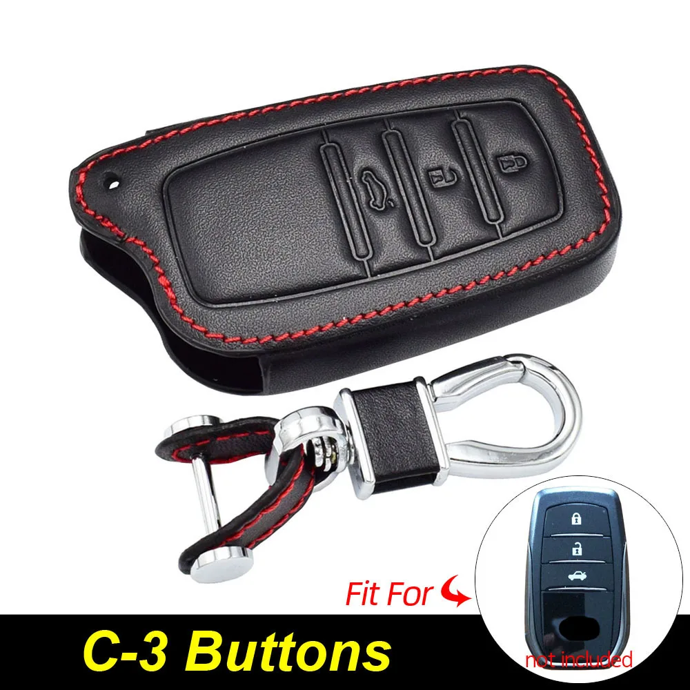

Кожаный защитный чехол для автомобильного ключа для Toyota Land Cruiser LC300 Fortuner Hilux Harrier Camry Mirai Corolla Venza