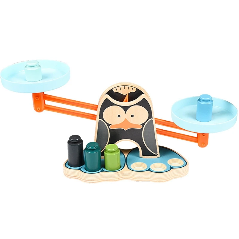 

Children Math Toys Wooden Penguin Maths Balance Scale Board Games Educational Learning Baby Toys