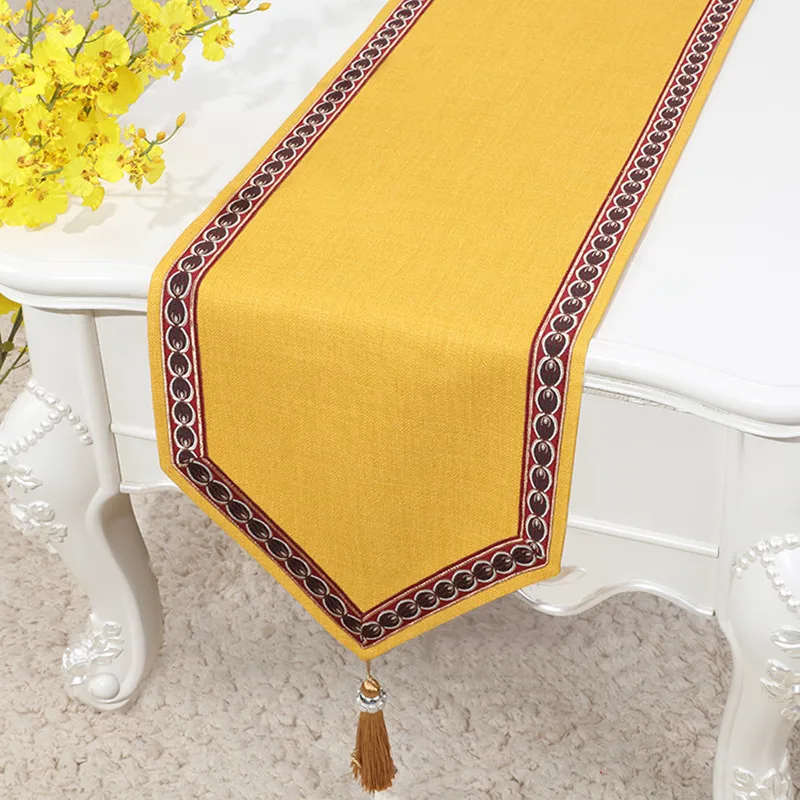 

Modern Simple Linen Table Flag Bed Runner Tablecloth Tea Table TV Cabinet Cover Cloth Custom