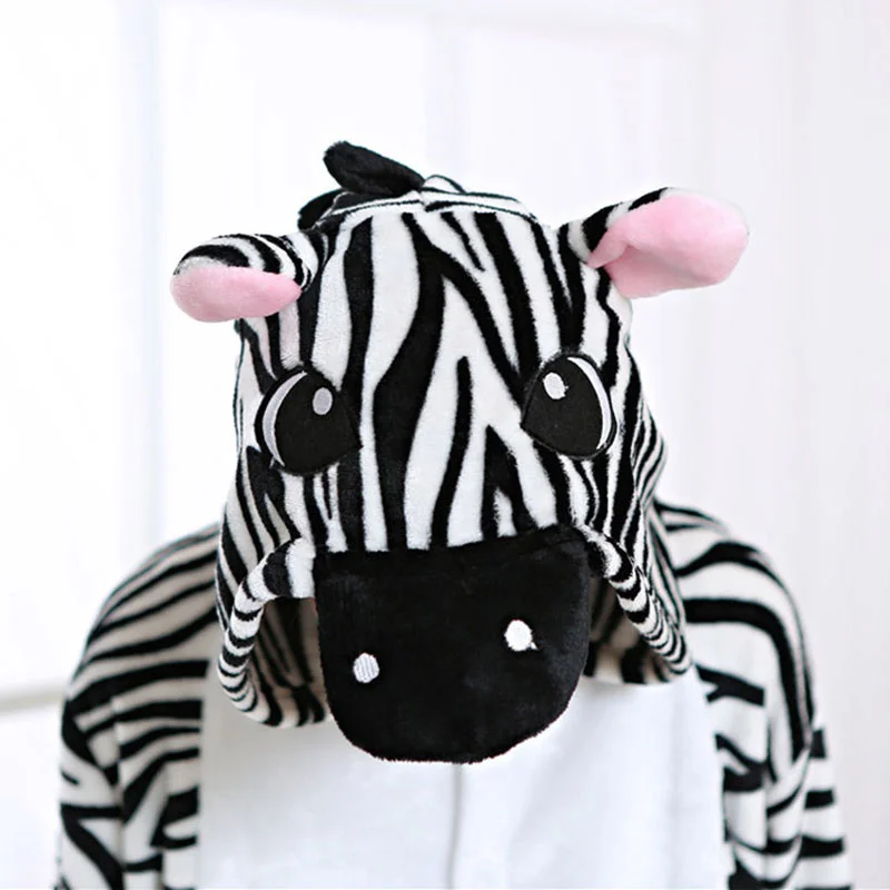 Family Kigurumi Pajamas Zebra Animal Onesie Cosplay Costume Pajamas For Babies Kids and Adults