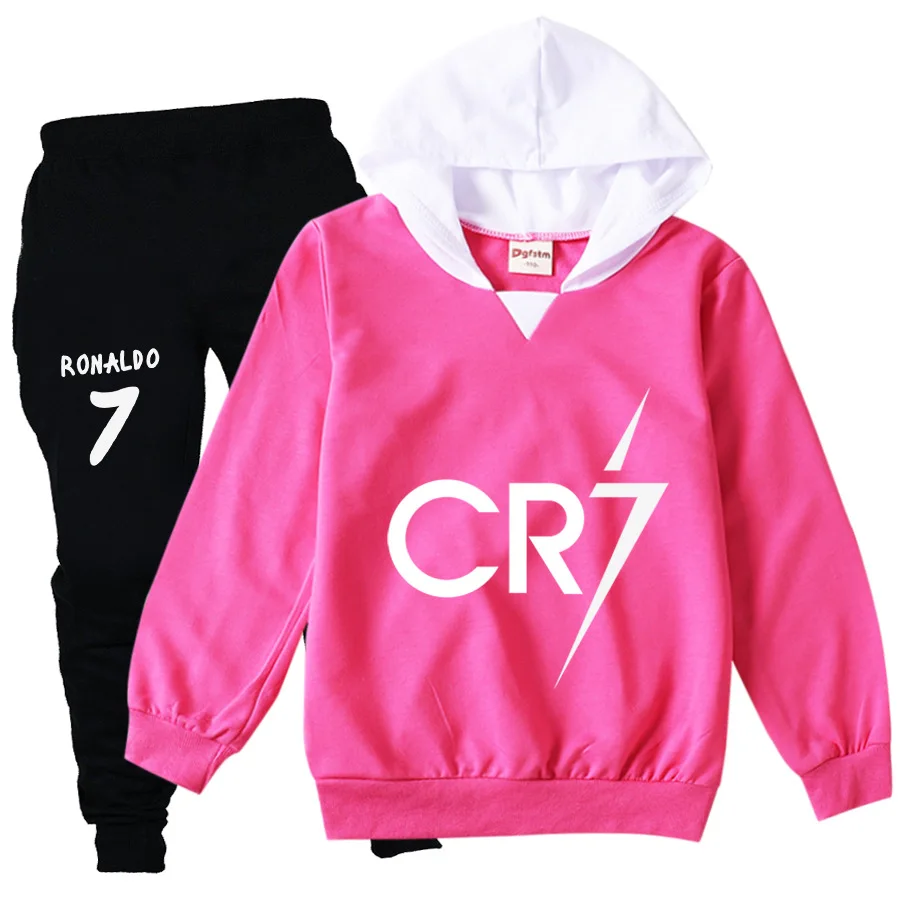 Комплект одежды для мальчиков и девочек CR7 кофта с капюшоном штаны комплект