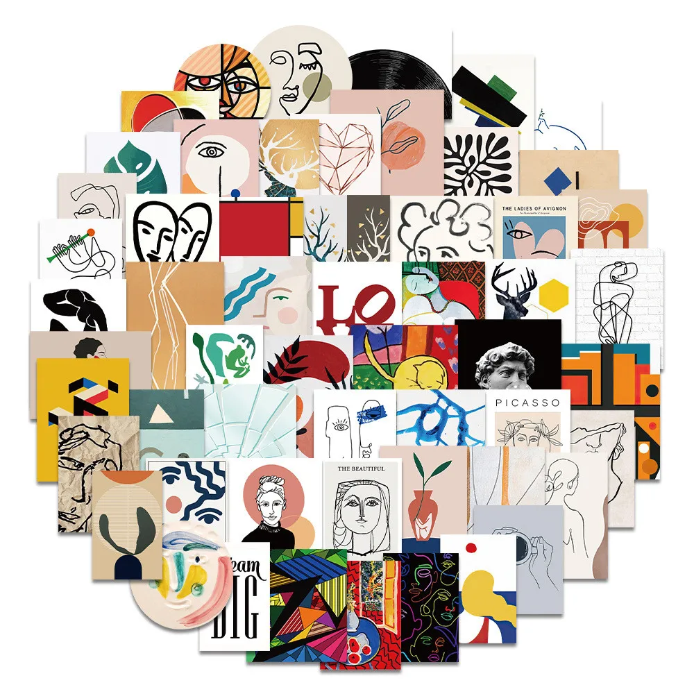 

10/30/50PCS Abstract Art Card Graffiti Sticker DIY Decorative Luggage Motorcycle Trolley Case Waterproof Removable Sticker Whole