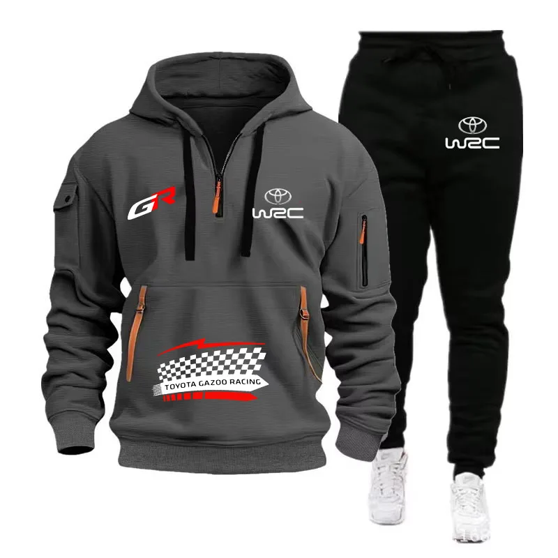 Фото Мужской спортивный костюм Toyota GAZOO Racing Team, состоящий из двух предметов: толстовка для любителей чемпионата мира по ралли и спортивные брюки. №4