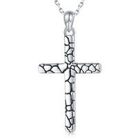925 sterling silver marble texture cross necklace christian pendant inspirational religious jewelry gifts for women teen girls