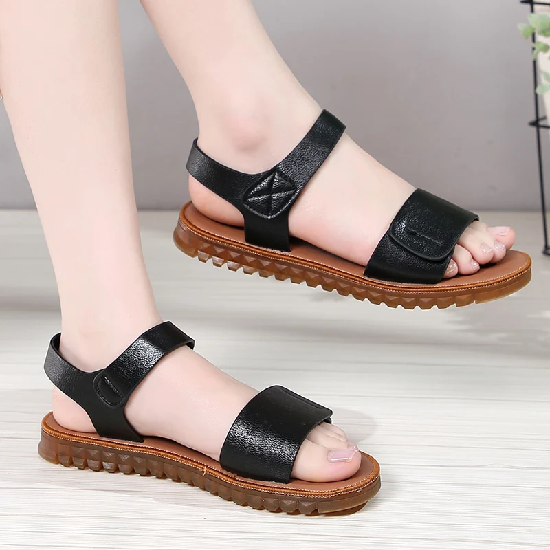 DIMANYU Women's Sandals Summer 2023 New Flat Women's Sandals Casual Non-slip Sandals Women