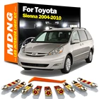 11 шт. внутренний светодиодный для Toyota Sienna 2004-2010 Canbus автомобиль лампы в маскирующем колпаке для внутренних помещений карты чтения ствол светильник комплект