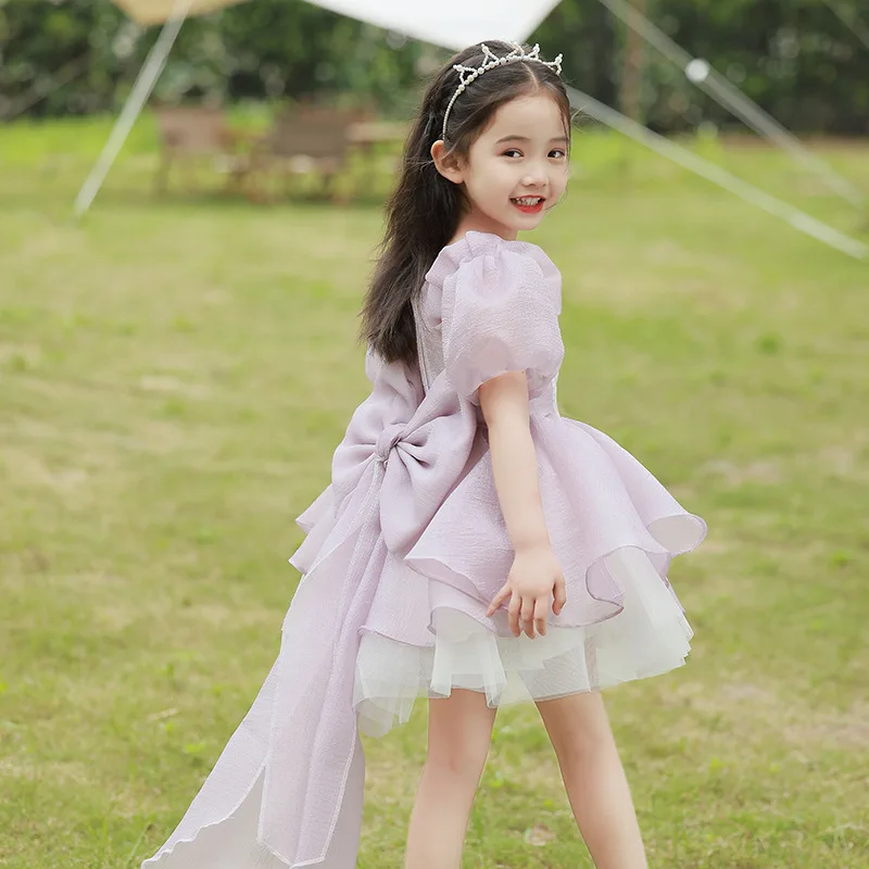 

Girls' Dress Summer Children's High End Princess Dress Flower Girl Wedding Little Girl Host Piano Performance Dress
