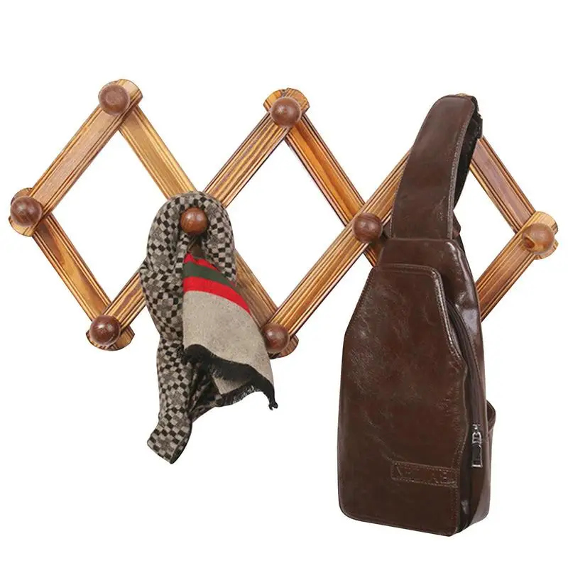 

Expanding Hat Rack Wood Wall Mounted Expandable Accordion Peg Coat Rack Hanger Hat Accordion Style Wood Expandable Rack For Hat