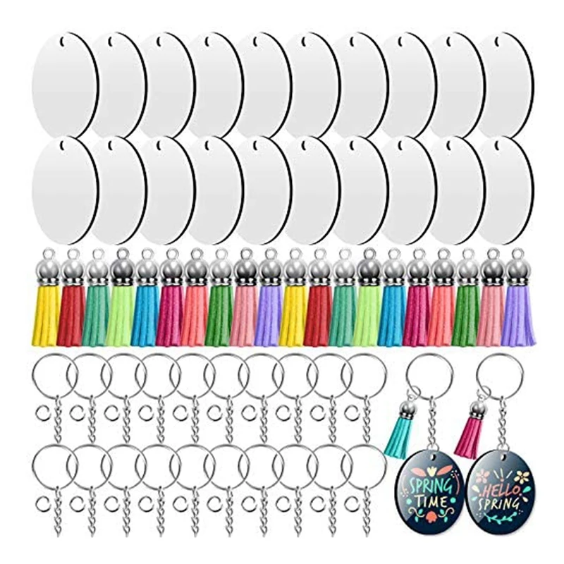 

Sublimation Keychain Blanks, Heat Transfer Double-Side Sublimation Blanks, Key Chains for DIY Craft Ornament Making