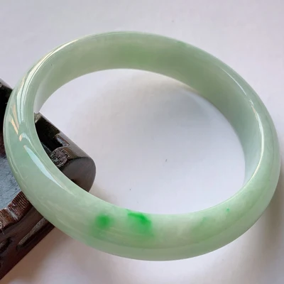 

Natural Light Color Burmese Jadeite 54mm-64mm Bracelet Elegant Princess Jewelry Best Gift for Girlfriend for Mom