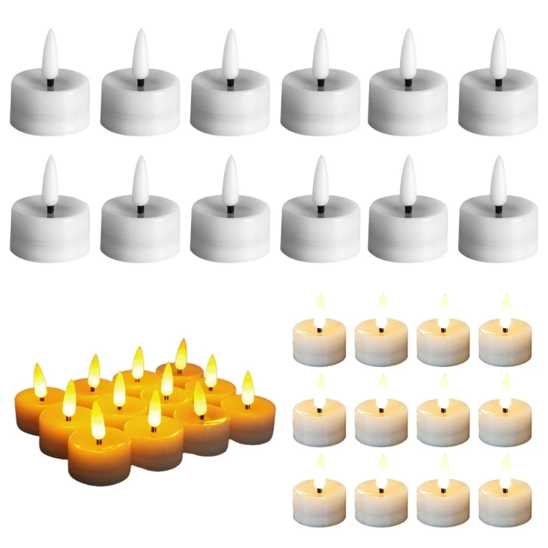 12pcs Mini LED Tea Lights  Operated Tealight Flameless  Wedd
