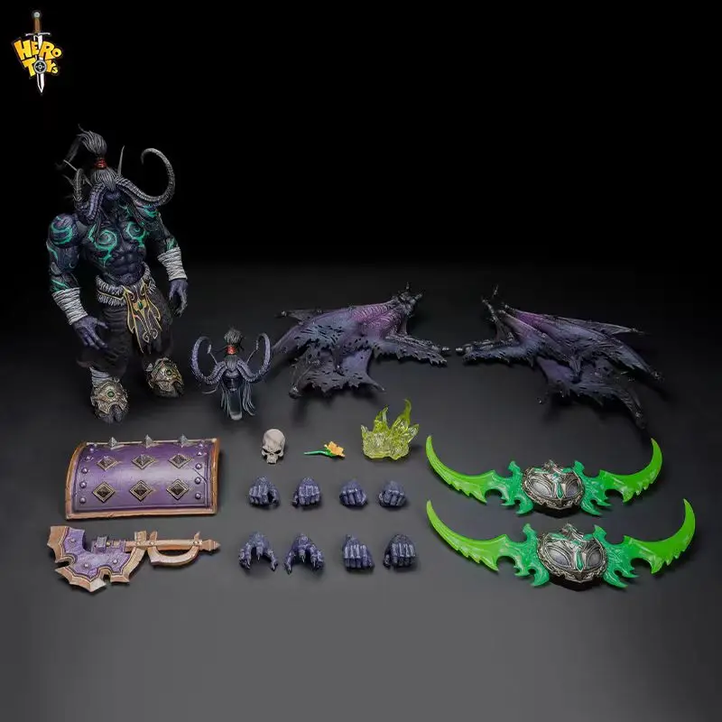 В наличии Hero Toys World of Warcraft Demon Hunter Orc Illidan Stormrage масштаб 1/10 аниме фигурки подвижная