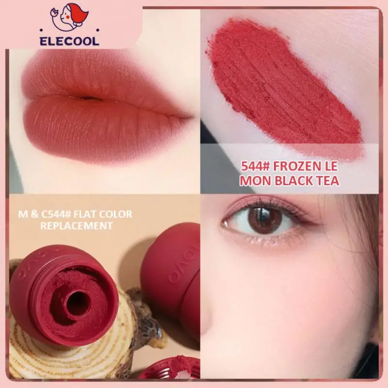 

4 Colors Natural Cheek Lip Tint Face Blush Soft Smooth Lip Mud Velvet Matte Lipstick Mushroom Lip Tint Mud Lips Makeup