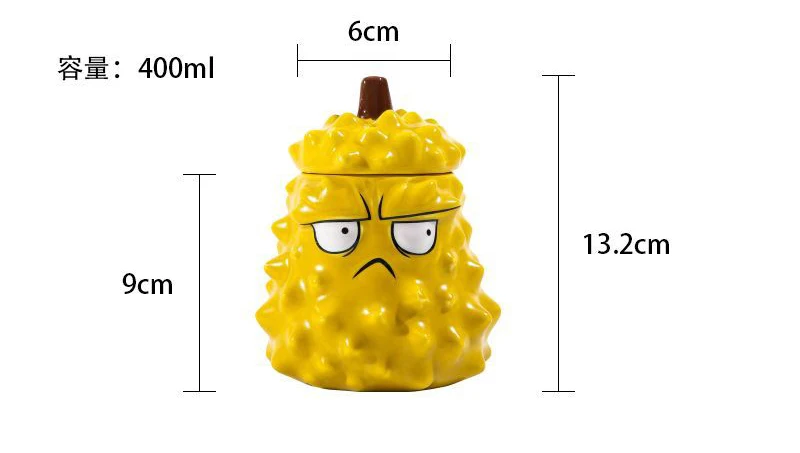 Кружка в виде ананаса керамическая креативная ручная роспись зеленая дурианская