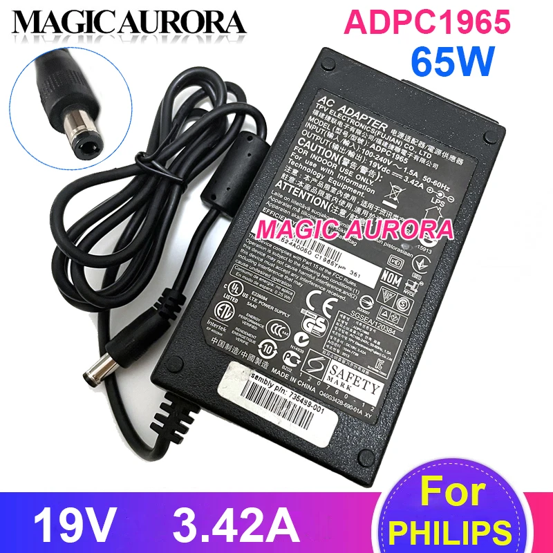 Блок питания ADPC1965, 19 в, а, 65 Вт, для ЖК-монитора Philips 247E4QSD 247E4QHSD S220E2ANW/93 S220E2A E2343FI