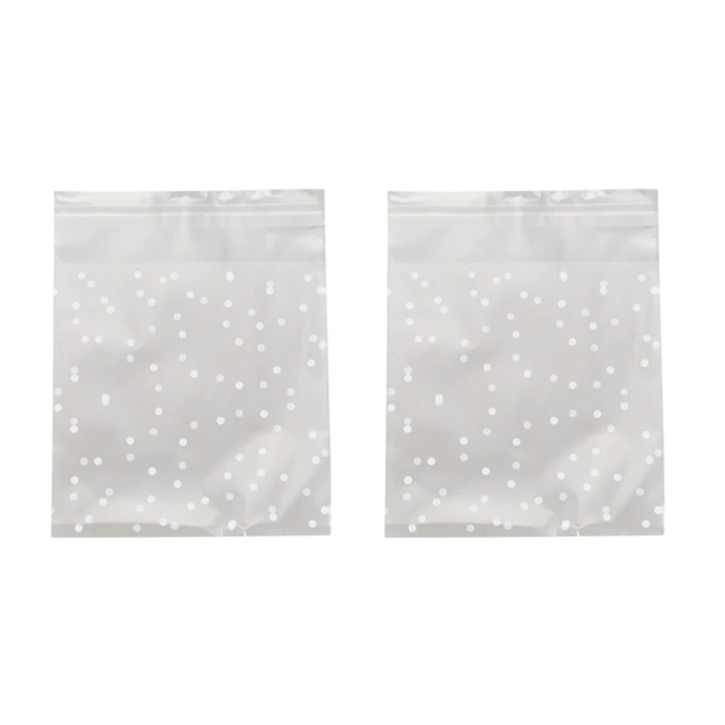 

400 шт., матовые пластиковые пакеты в горошек