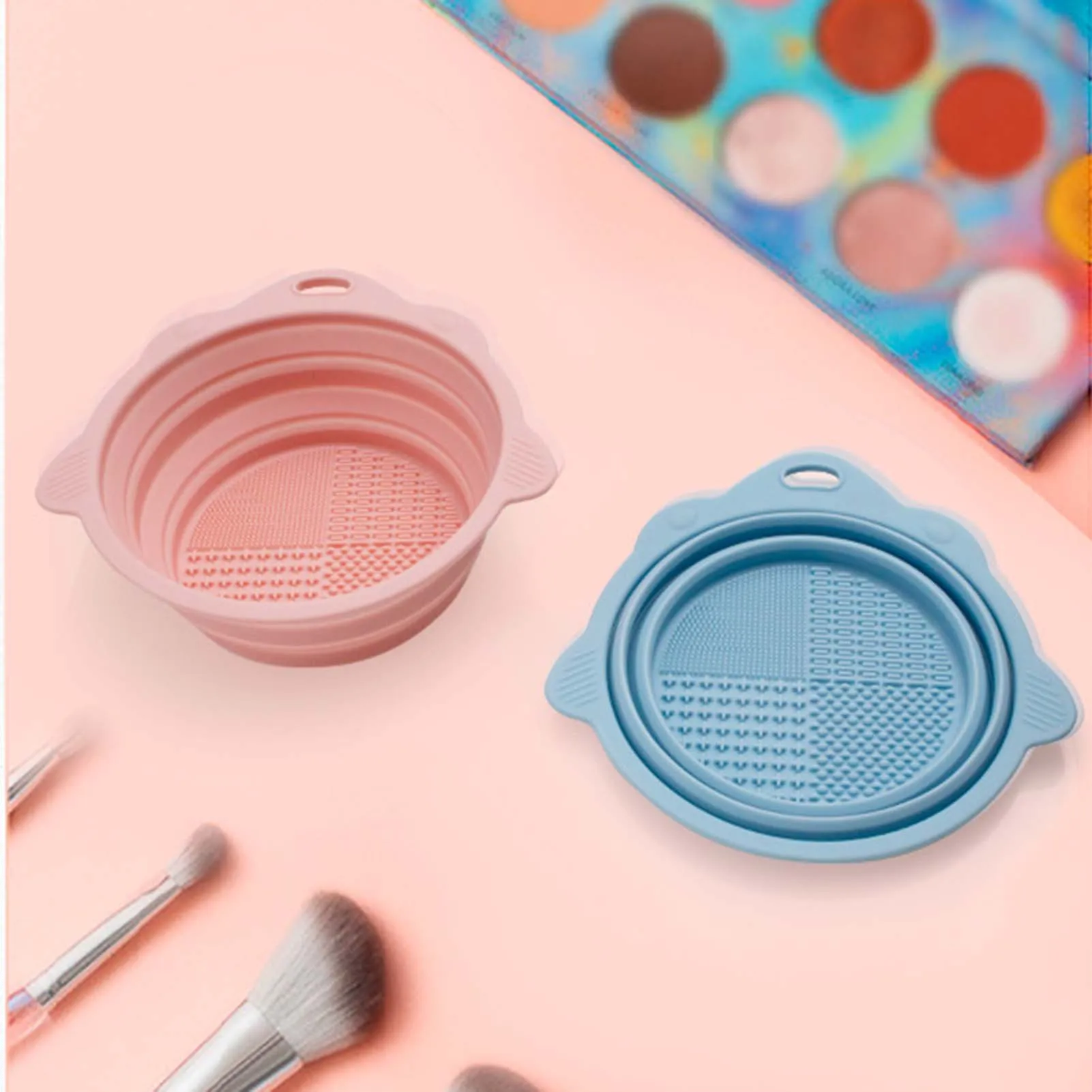 

Cosmetic Brush Folding Cleaning Bowl Multifunctional Cosmetic Brush Cleaning Tool For All Size Makeup Brushes