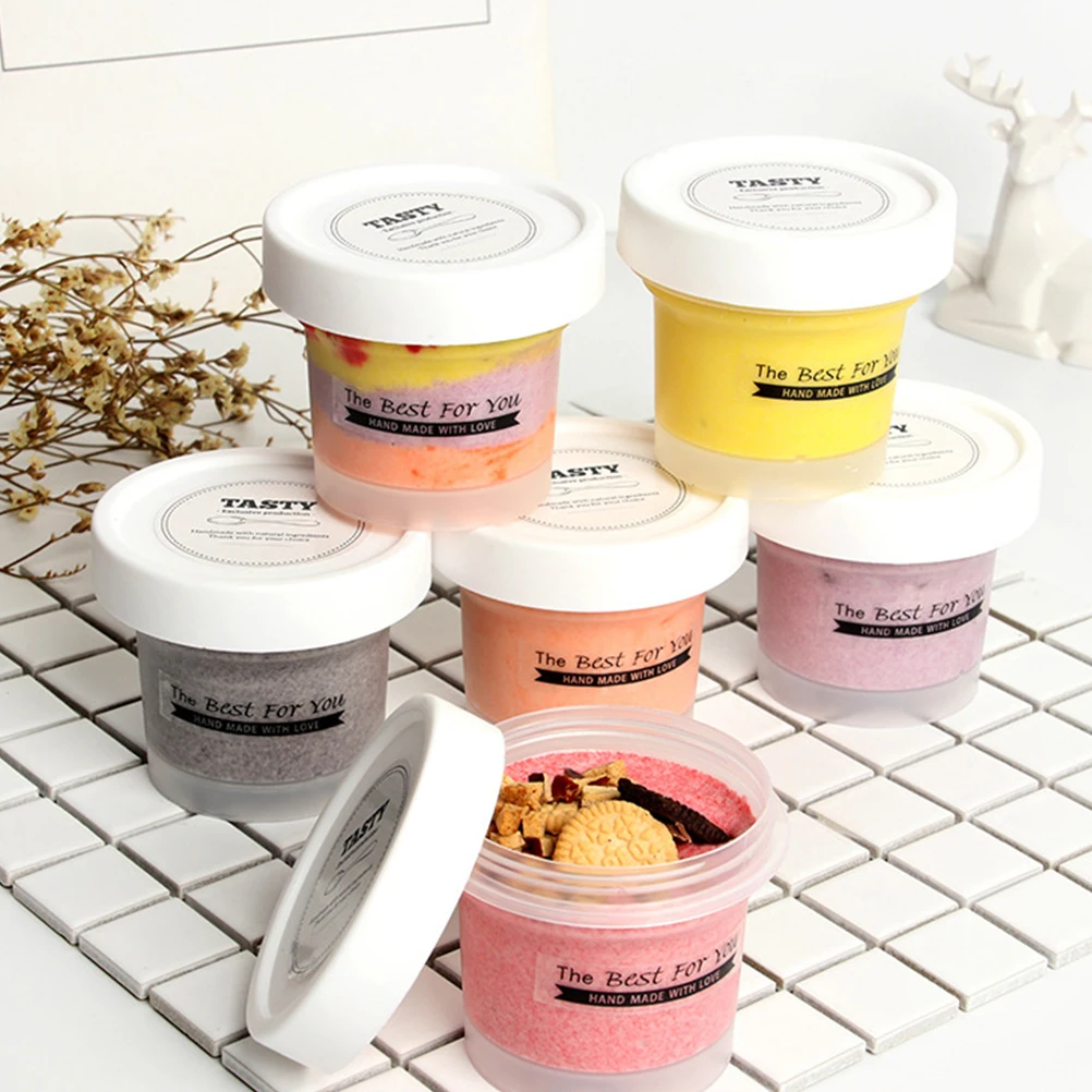 

20 шт., одноразовые пластиковые пудинговые чашки с крышкой, 100 мл