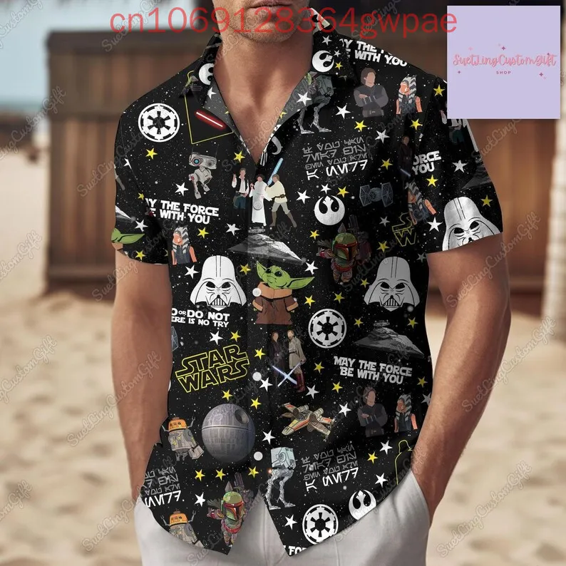 Тропическая гавайская рубашка Disney Darth Vader Stormtrooper Baby Yoda мужская и женская Aloha