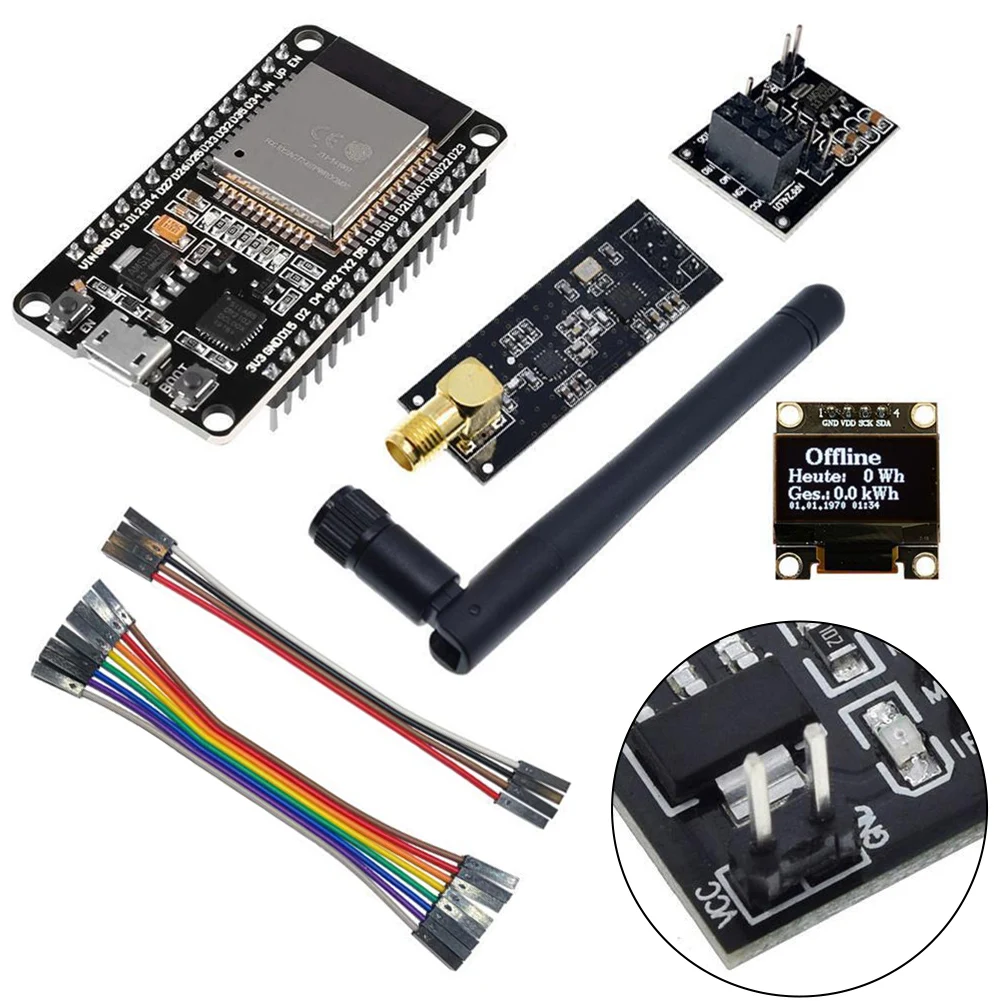 Открытый DTU для Hoymiles DIY комплект дисплей ESP32 NRF24L01 антенный разъем Kabel обустройство