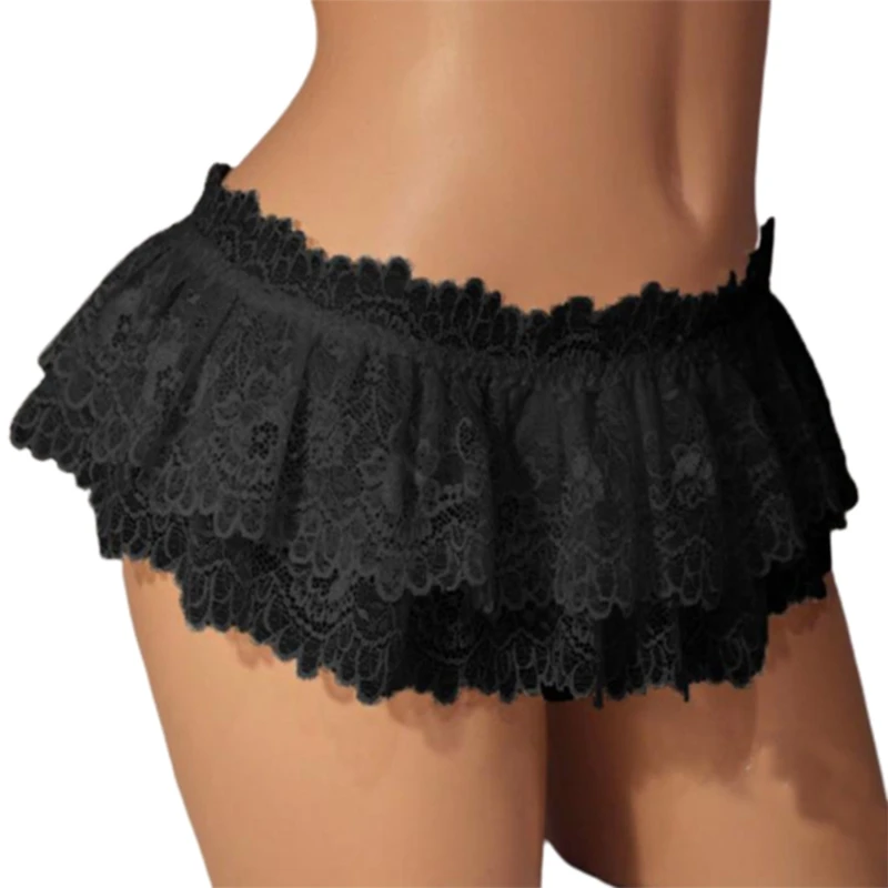 

Sissy Lace Briefs Mens Ruffled Panties Thongs Mini Skirt Crossdress Costume Panty Skirt Thongs Gay Male Sexy Underwear