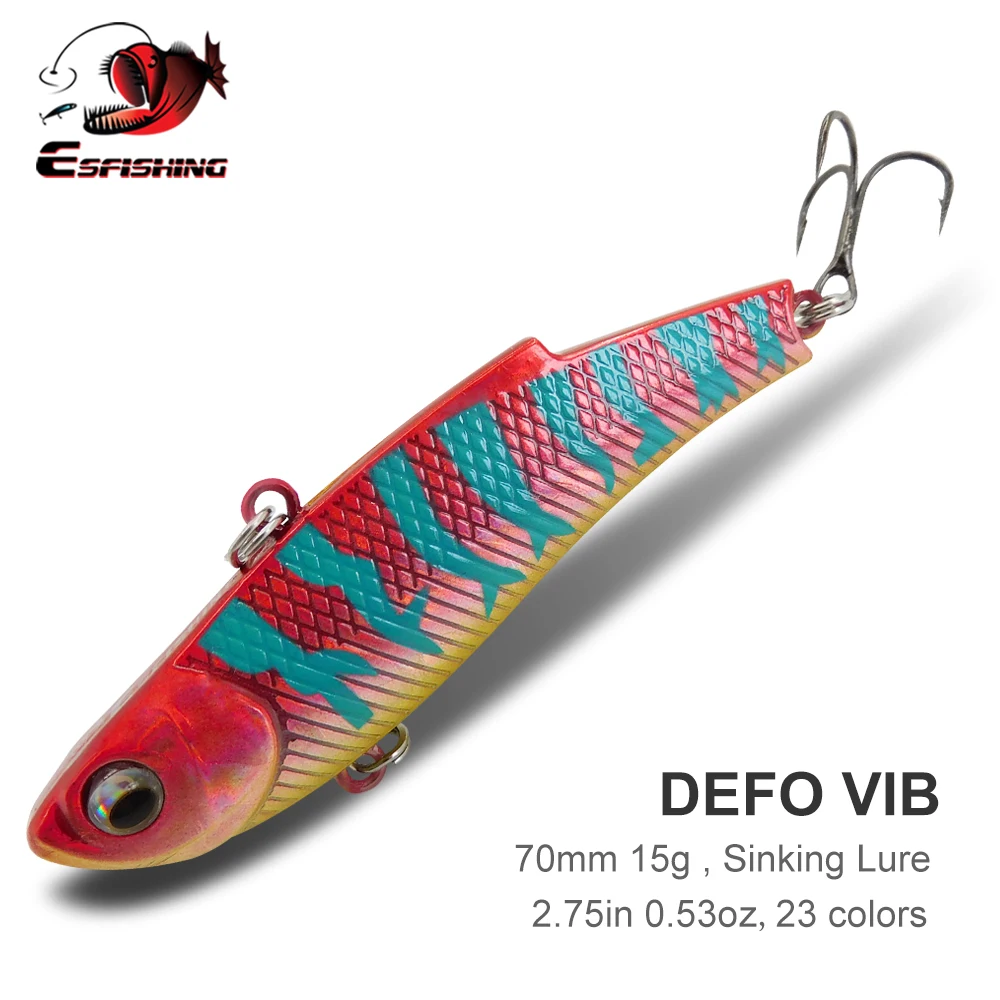 Фото ESFISHING качественная жесткая приманка DEFO VIB 70mm15g Щука зимняя ледяная Рыболовная Приманка снасти погружные Icsa Искусственные воблеры Бесплатна... №1