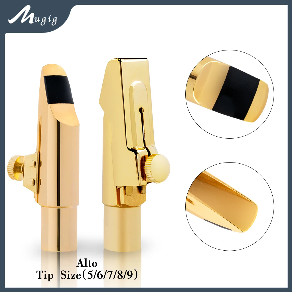 

Advanced Professional Alto Sax Saxophone Metal Mouthpiece Gold-Plated Sax Mouth Pieces Woodwind Parts Accessories Size 5 6 7 8 9