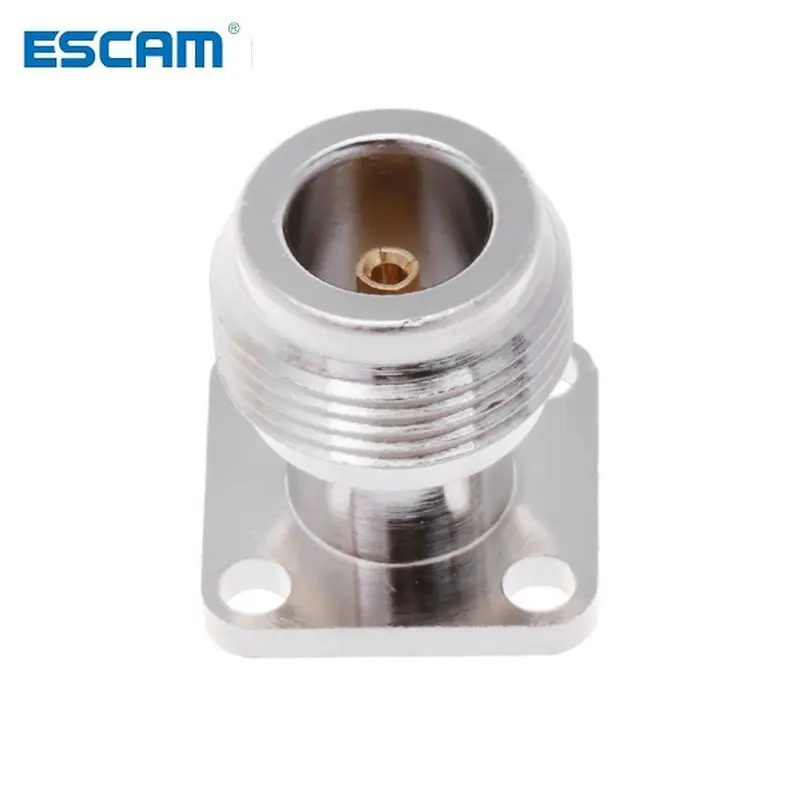 

ESCAM N-KFD-5 N Female Jack Panel Mount RF Coax Connector Flange Solder Nickelplated