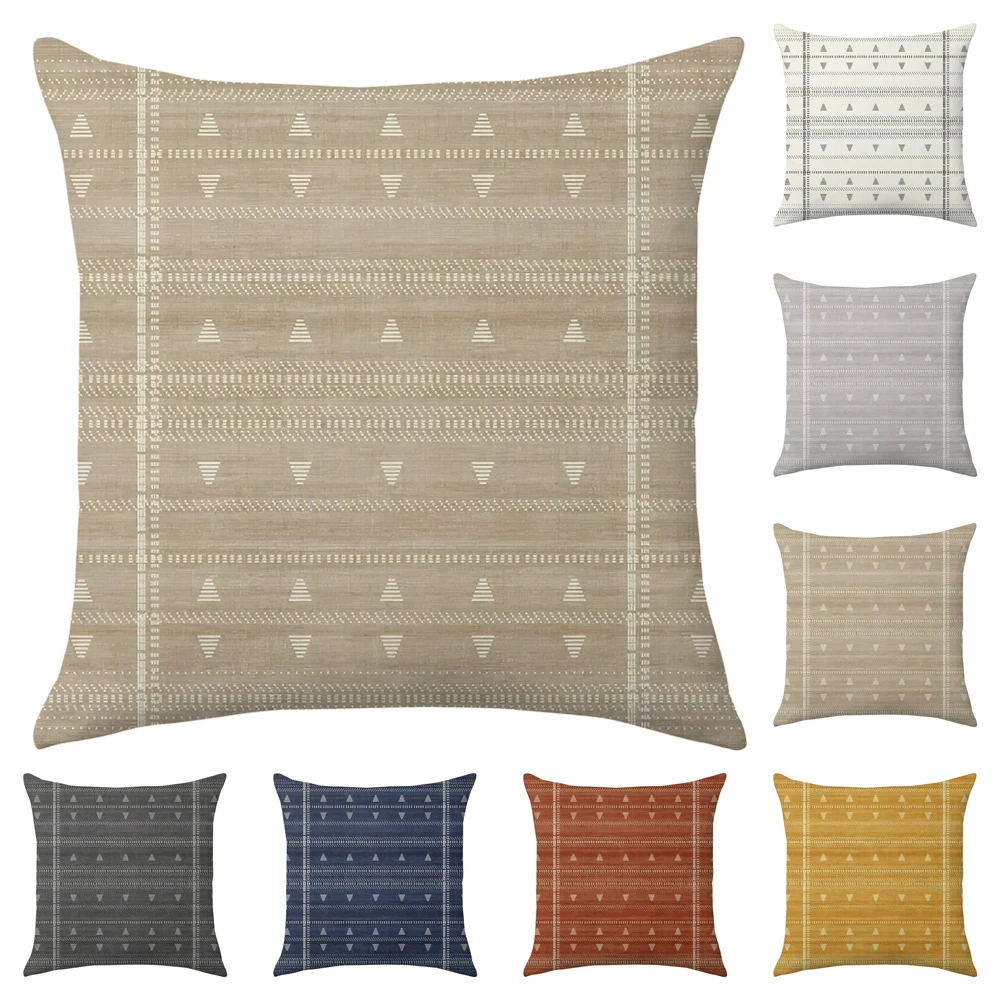 

Retro Striped Throw Pillow Cover 45x45cm Living Room Office Decorative Square Cushion CoverNordic Home Decor Sofa Pillow Case