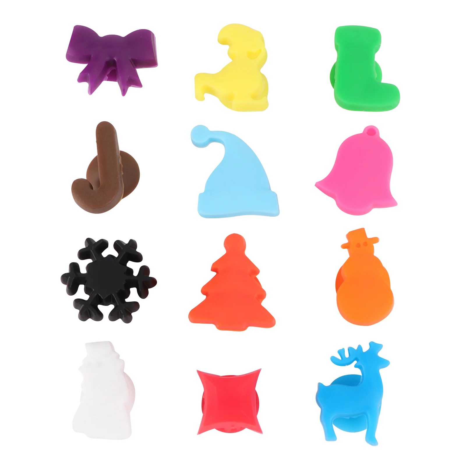 

12pcs Glass Rings Markers Charms Glass Charms for Christmas Cup Markers for Drinks Glass Charms Beach Gifts