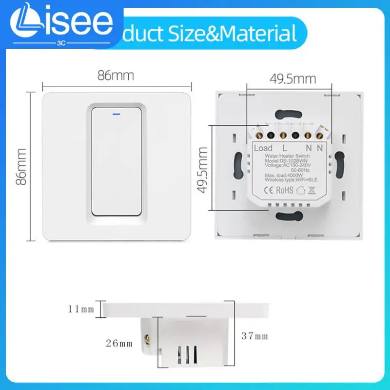 

Voice Control Light Bulb Wall Switch Tuya Wifi Smart Boiler Switch Timing Function 20a Water Heater Switch App Control Timing