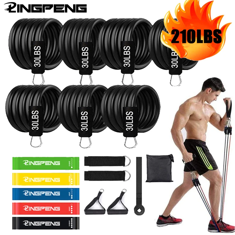 

Resistance Bands Set Exercise Bands with Door Ancho Handles Carry Bag Legs Ankle Straps for Resistance Training Home Workouts