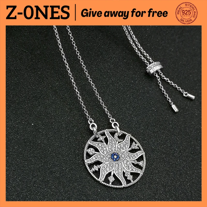 

April new style 925 sterling silver 1:1 ladies adjustable necklace gift zircon evil eye pendant luxury brand jewelry Monaco