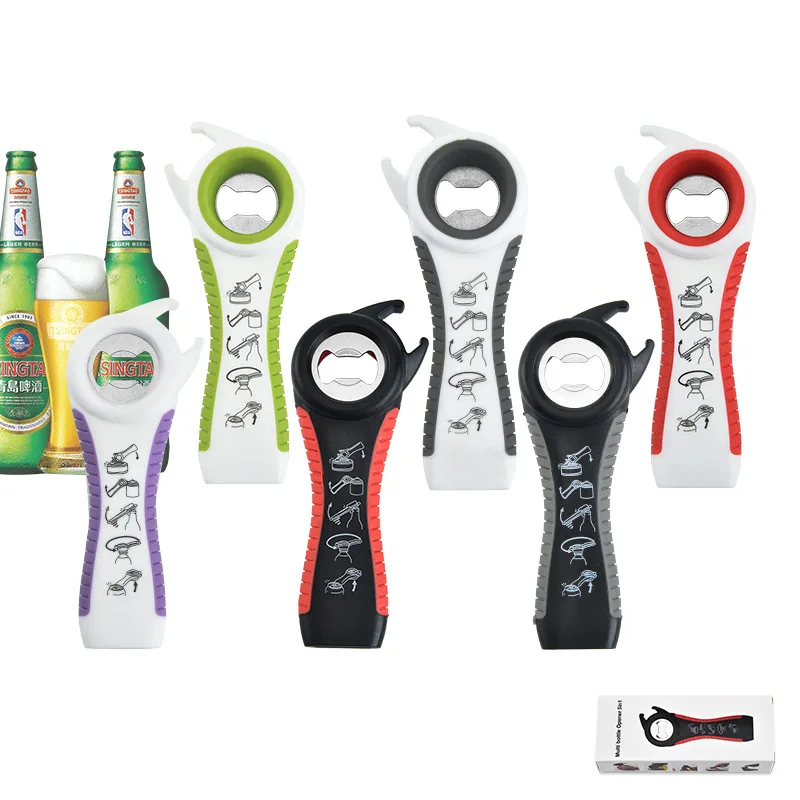 

5 In 1 Multi Function Stainless Steel Plastic Can Jar Bottle Open Can Opener Ring Bottle Opener