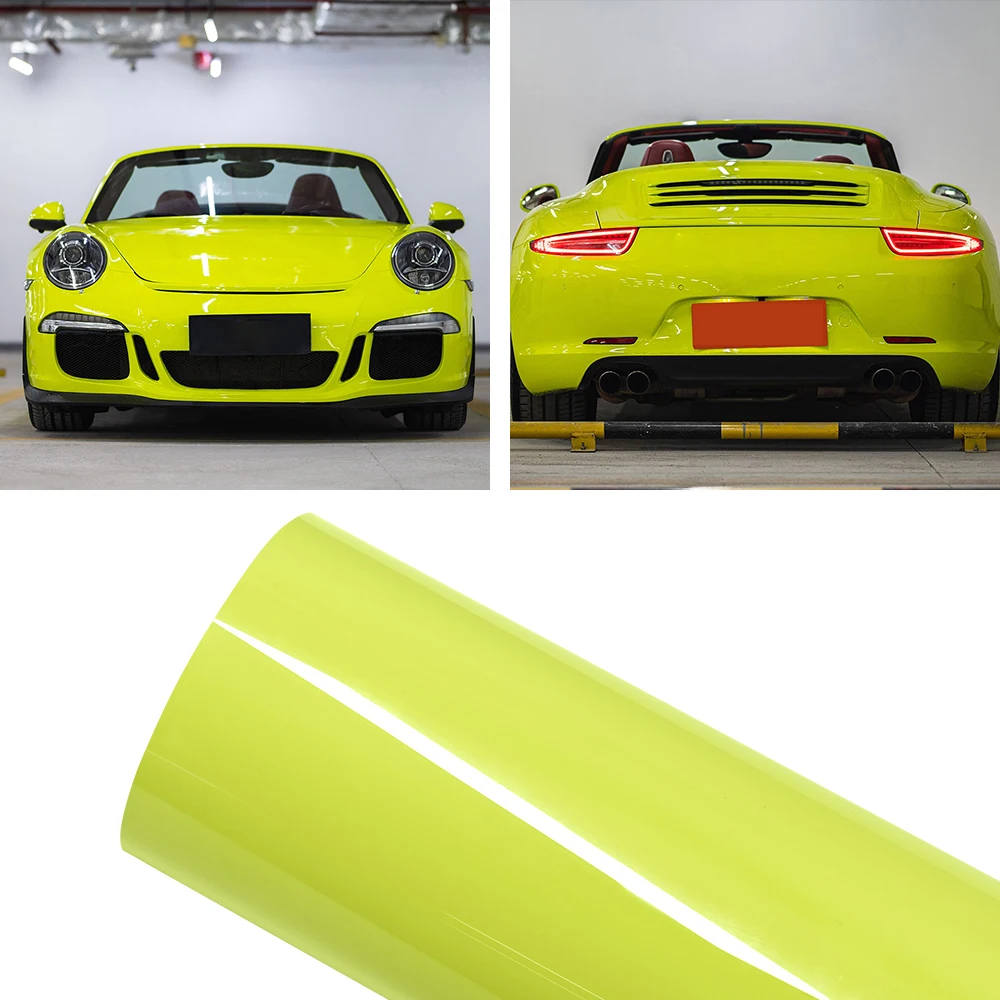 

Автомобильная наклейка, кислотно-зеленая пленка для авто упаковки, без пузырьков, наклейка для домашних животных, виниловая пленка, автомобильные аксессуары, авто внешнее украшение интерьера