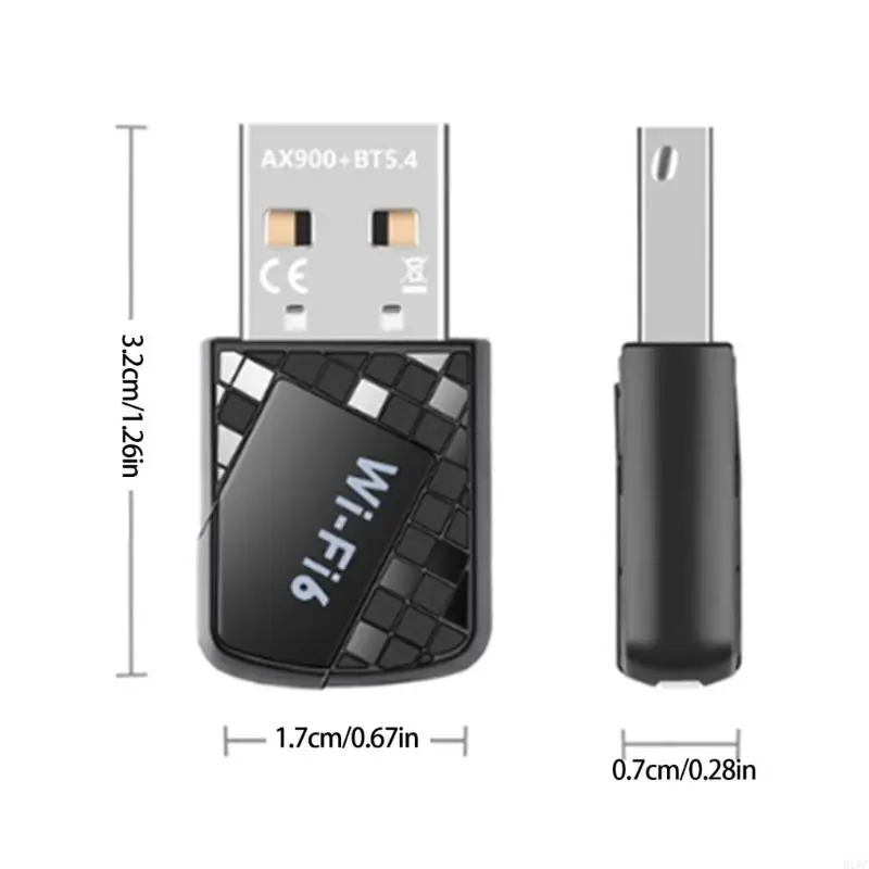 USB-адаптер Wi-Fi 6 AX900, Bluetooth-совместимый, двухдиапазонный беспроводной адаптер 2,4 ГГц и 5 ГГц (art.: 3920db45ee810) - 3920db45ee810