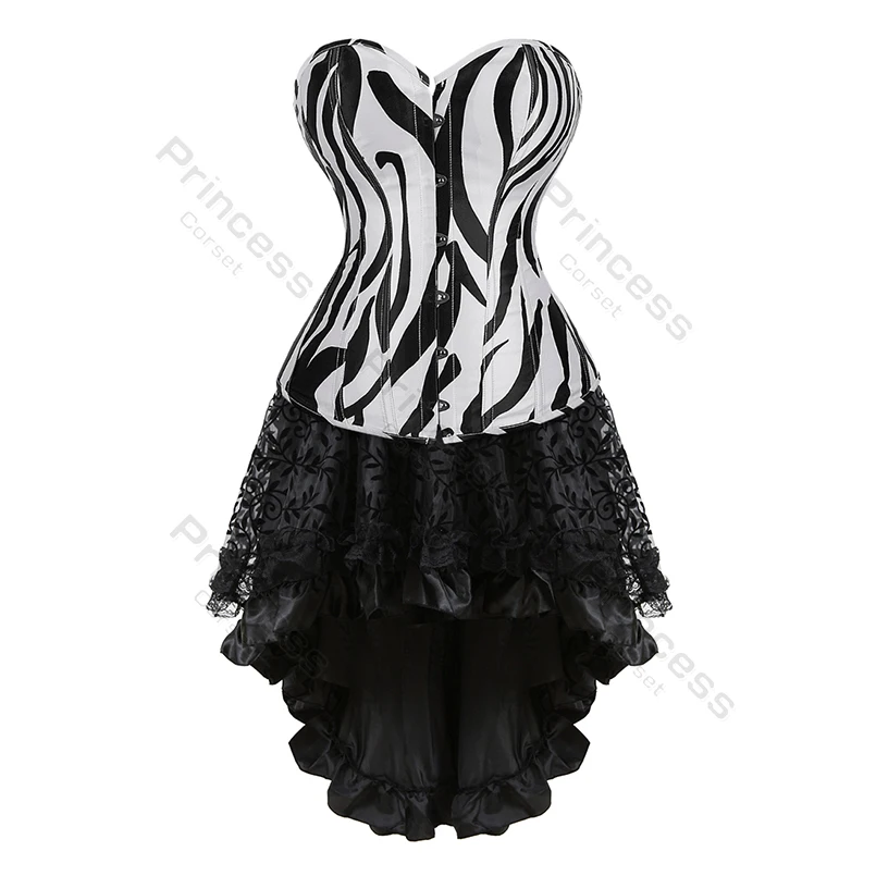 

Corset Dress for Women Sexy Plus Size Gothic Clothing Multicolor Corset Bustier High Low Skirt Lace Up Corset Dress Overbust
