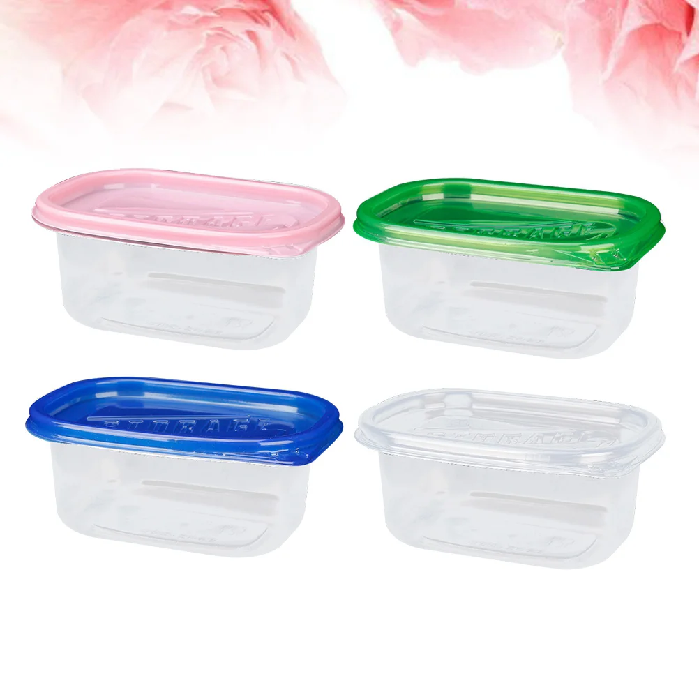 

12pcs 280ML Rectangular Plastic Lunch Boxes Disposable Food Container Kitchen Sealed Box for Fruit Cake(Green and Blue and