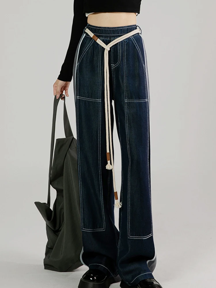 

2022 Autumn New Straight Jeans Women Fashion Self Cultivation High Waist Denim Trouser Female Vintage Classic Skinny Jean Pants