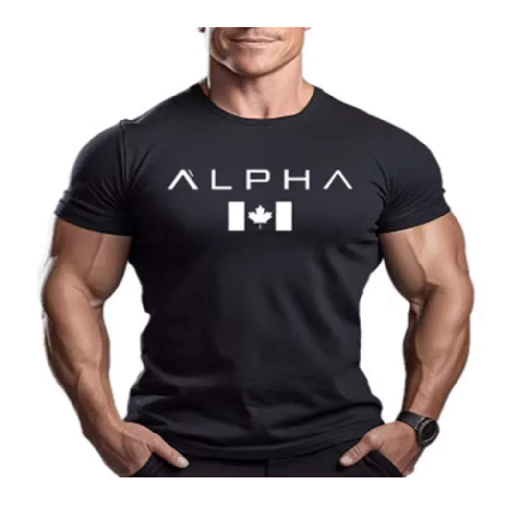 Футболка мужская оверсайз с принтом в виде кленовых листьев