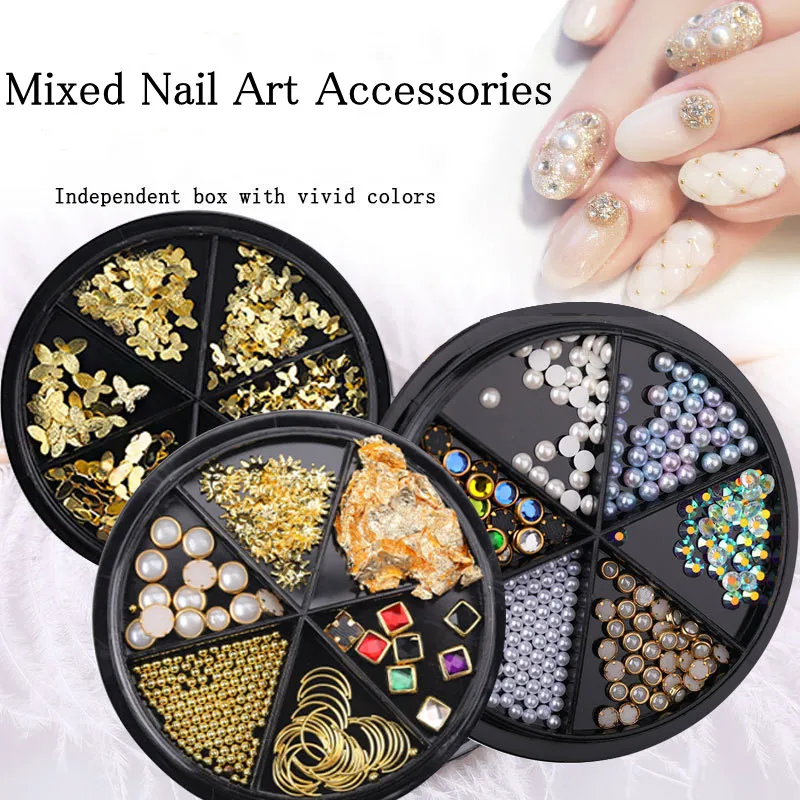 

Nail Rhinestone Small Irregular Beads Mixed Color Stone Manicuring 3D Nail Art Decoration In Wheel Nails Accessories Nail Decor