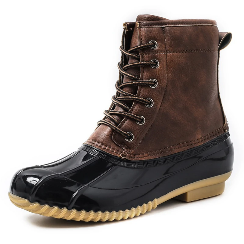 

Плюшевые теплые женские зимние ботинки, утиные ботинки, унисекс, водонепроницаемые резиновые ботинки, резиновая подошва, ботильоны на шнуровке, модная прогулочная обувь