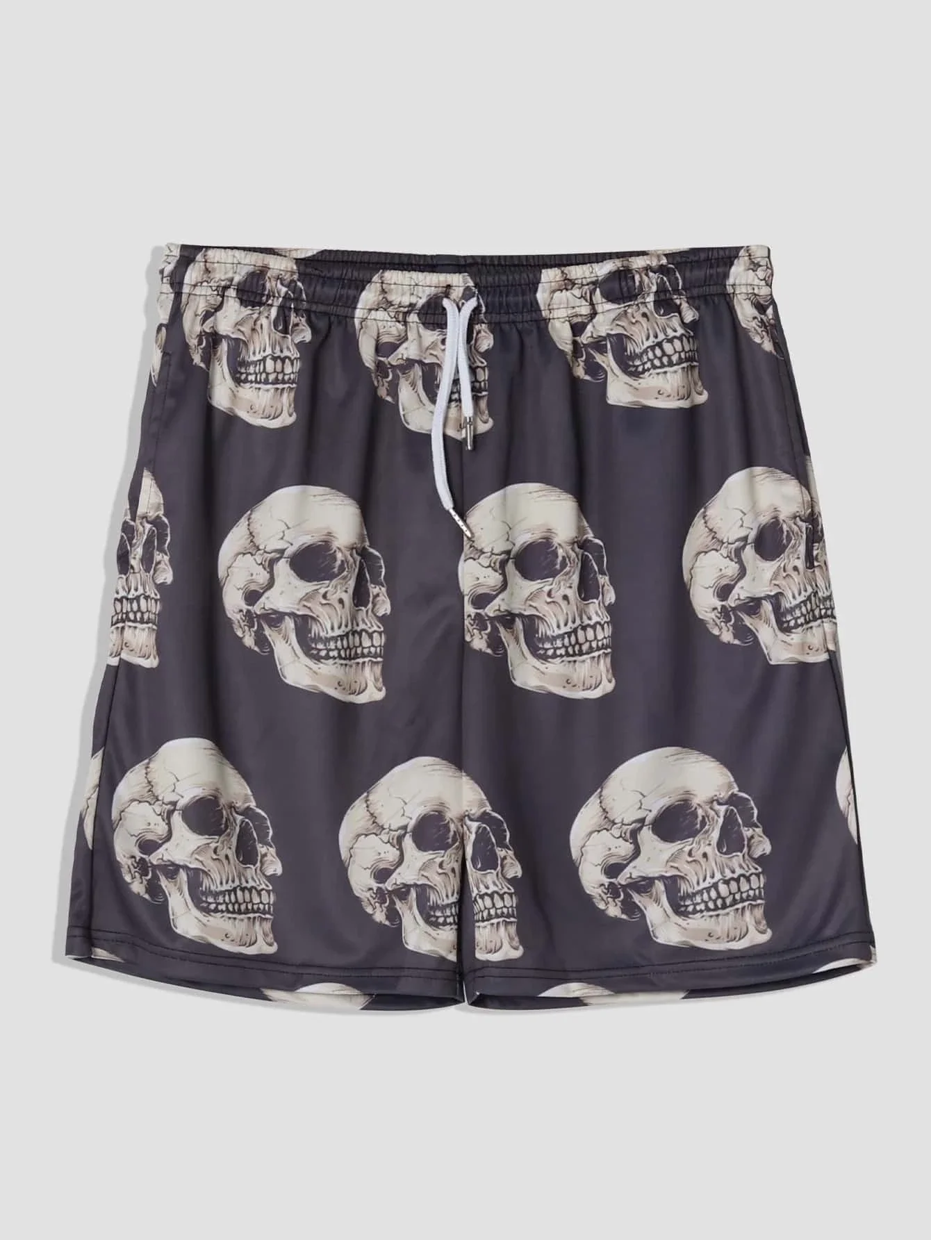 

ROMWE Guys Skull Graphic Drawstring Shorts