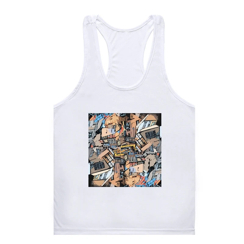 

Мужской Топ без рукавов с круглым вырезом, из хлопка