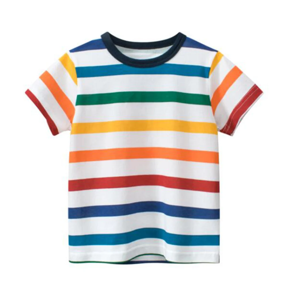 

Kids T Shirt For Boys Cotton Striped Casual Summer Children Clothing School Toddler Tops Tshirts