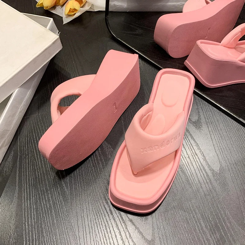 2022 New Womens Shoes Comfort Summer Women Wedge Platform Slippers Outdoor Sports Beach Flip Flops Opened Toe Casual Shoes