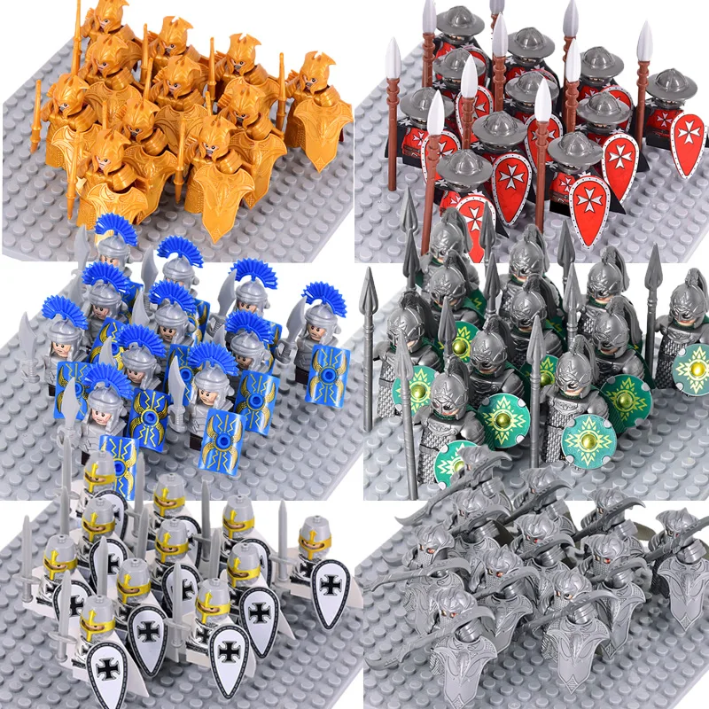 

Kids Toys Middle Ages Soldiers Building Blocks Roman Armor Knight Spartan Man Mini Action Figures Toys For Kids Christmas Gifts