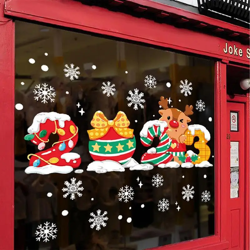 

Christmas Glass Stickers Window Clings Christmas Decorations Shop Window Decals For Christmas Parties PVC Decals For Windows